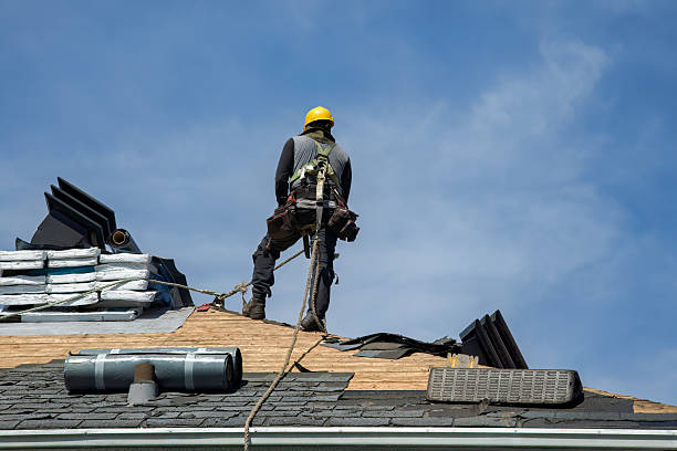Professional Gutter Installation technician working in Brick, NJ